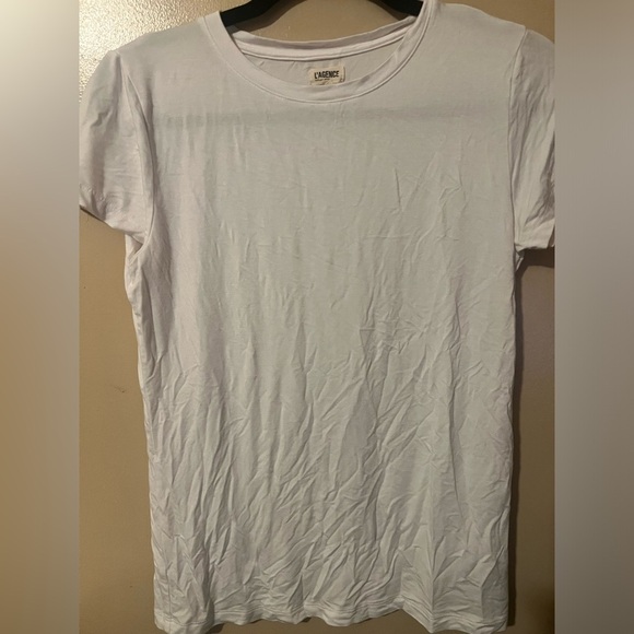 L’agence slim fitted short sleeve t shirt white soft comfy large revolve - Picture 2 of 4